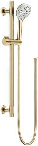Brushed Gold Handheld Shower Head with Adjustable Slide Bar and Hose