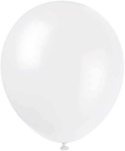 White Latex Balloons 12 Inch 10 Pack Party Decor