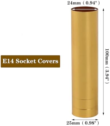 6PCS Gold Metal Chandelier Candle Light Cover Sleeves Replacement