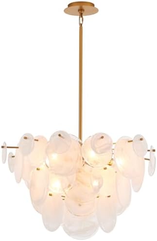 Modern 28 Inch Glass Chandelier for Bedroom and Living Room