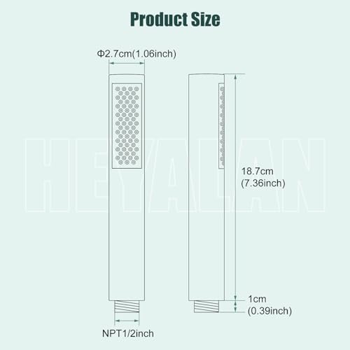 Heyalan Handheld Shower Spray High Pressure Luxury Hand Shower Head Brushed Nickel