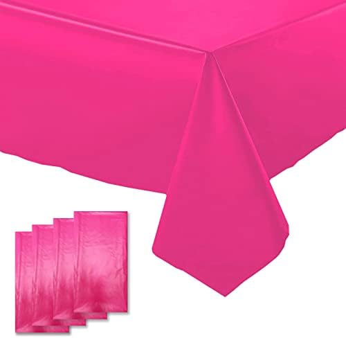 Hot Pink Table Cloth 4 Pack for Party Decorations
