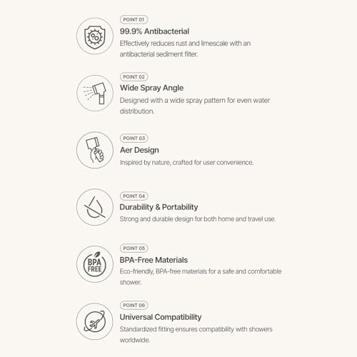 Aer Travel Mini Shower Head Set with Filter