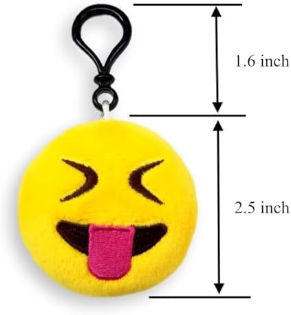 OHill 60-Pack Mini Plush Emoticon Keychain