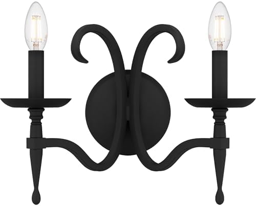 Quoizel Octavia 2-Light Earth Black Wall Sconce 1