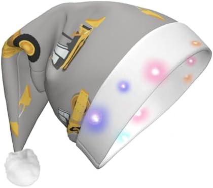 Construction Trucks LED Christmas Hat for Adults