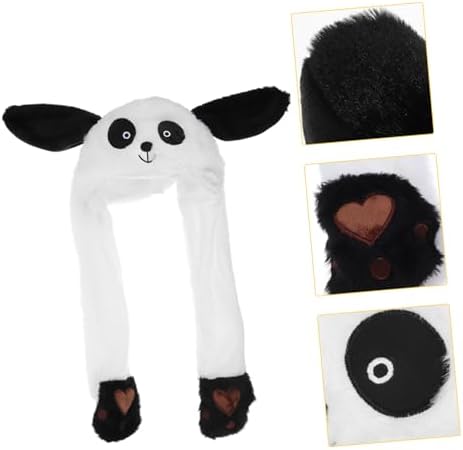Vaguelly Moving Ear Panda Costume Hat for Kids and Parties