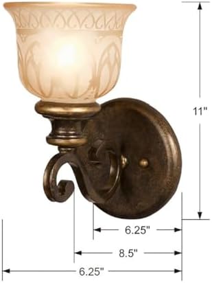 Crystorama Norwalk 1 Light Bronze Umber Wall Sconce