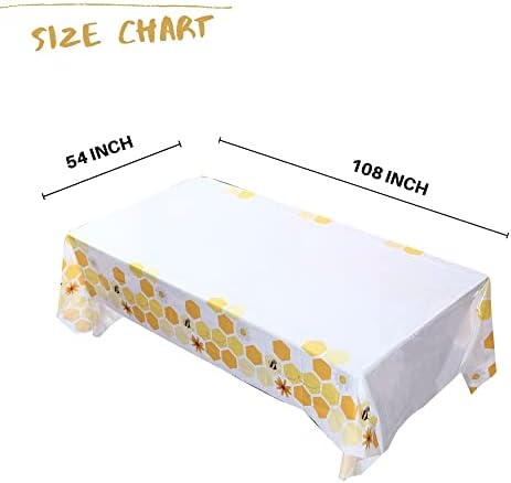 Winoo Design Bee Party Decorations Tablecloth 54 x 108 Inches