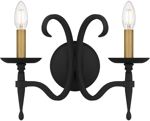 Quoizel Octavia 2-Light Earth Black Wall Sconce 1