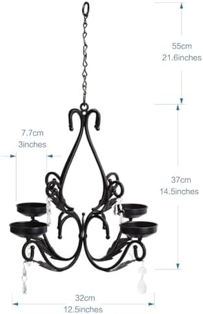 Flameless Candles Chandelier 4 Light Waterproof Wall Sconces