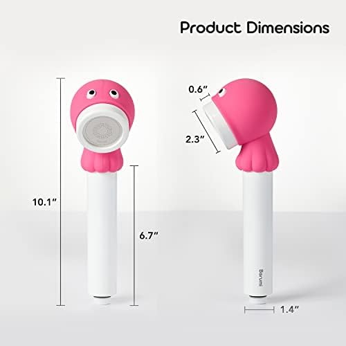 Barumi Livo Kids Handheld Showerhead - Octopus Pink