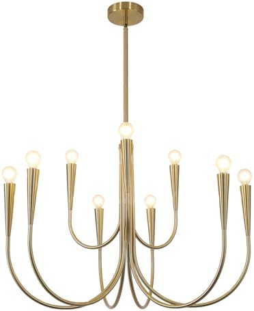 Magiroz 9 Light Gold Candle Chandelier Pendant Light