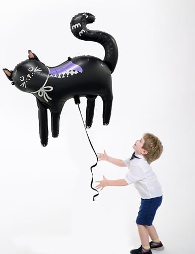 HOUSE OF PARTY Extra Large Halloween Witchs Cat Foil Balloons