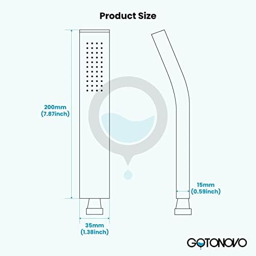 Gotonovo Wall Mount Chrome Polished Handheld Shower Head High Pressure Single Function