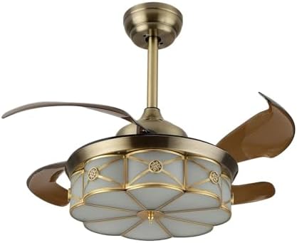 36 Inch Vintage Retractable Ceiling Fan Light with 3 Color Modes and Remote Control