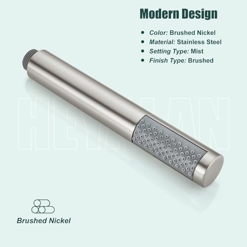 Heyalan Handheld Shower Spray High Pressure Luxury Hand Shower Head Brushed Nickel