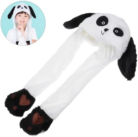 Vaguelly Moving Ear Panda Costume Hat for Kids and Parties