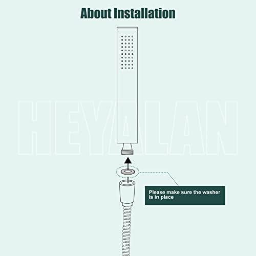 Heyalan Handheld Shower Head with Curved Design and Polished Chrome