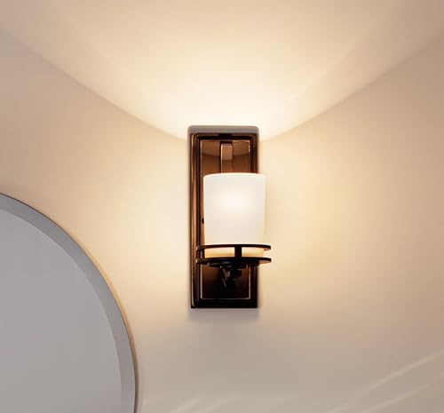 Kichler Hendrik 12 Wall Sconce with Etched Glass Olde Bronze