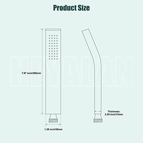 Heyalan Handheld Shower Head with Curved Design and Polished Chrome