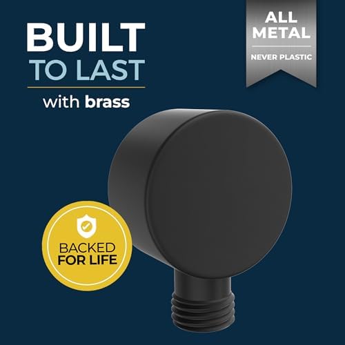 HammerHead Showers All Metal Drop Ell Wall Mount Elbow Adapter Matte Black