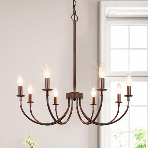 8-Light Farmhouse Chandelier Dining Room Lighting Fixtures