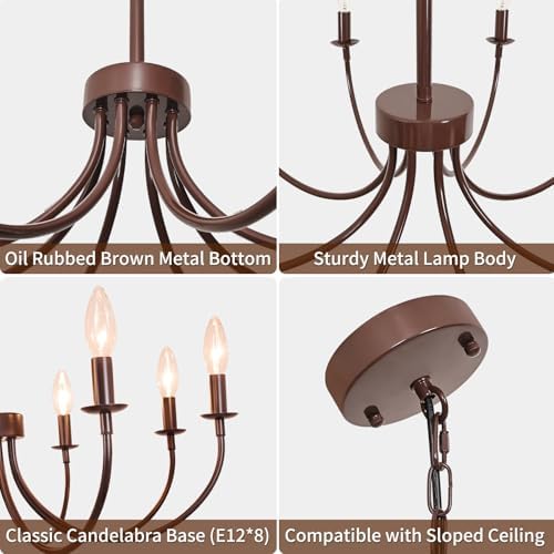 8-Light Farmhouse Chandelier Dining Room Lighting Fixtures
