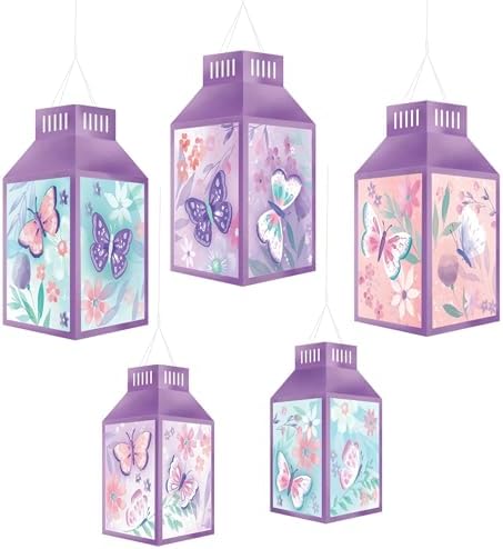 Stunning Multicolor Flutter Paper Lanterns Pack of 5
