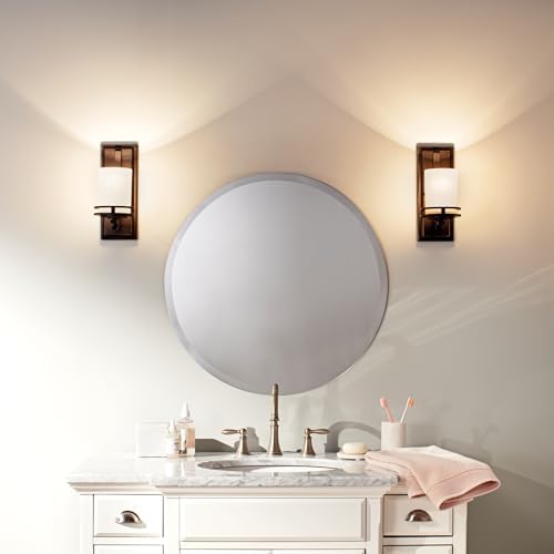 Kichler Hendrik 12 Wall Sconce with Etched Glass Olde Bronze