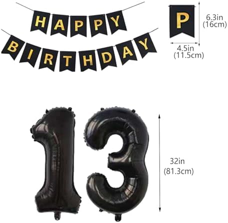 OMG UR A Teenager 13th Birthday Balloons Decorations Black for Boys