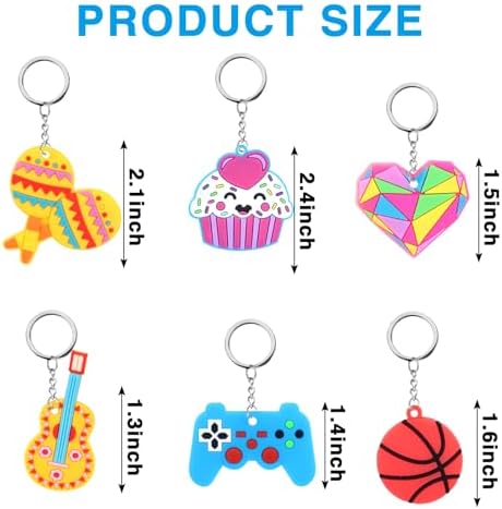 58Pcs Cartoon Keychains for Kids Party Favors