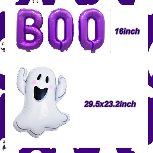 Halloween Purple BOO Balloons Decorations Set