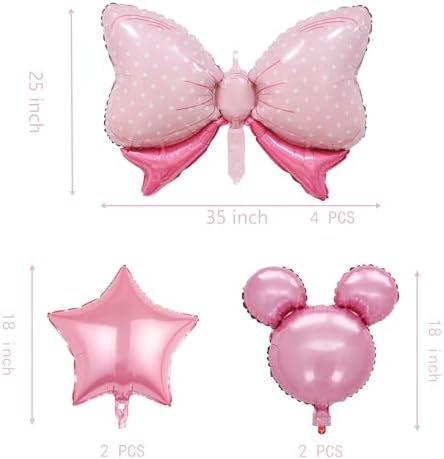 8 PCS Minnie Balloons for Birthday Wedding Baby Shower