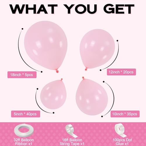 Light Pink Balloons Arch Garland 103pcs Pastel Balloon Decor Kit