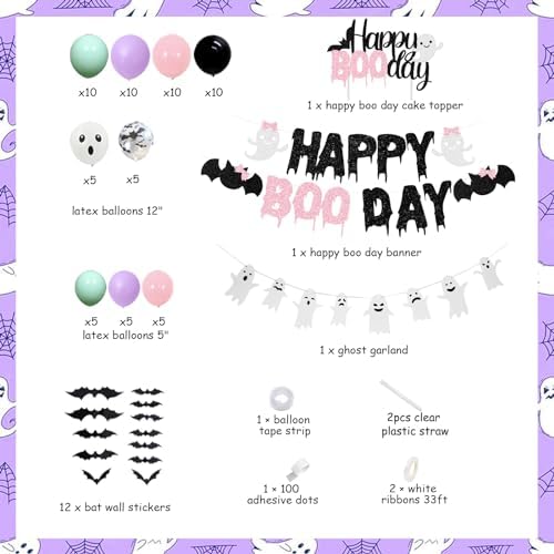 Pastel Halloween Birthday Balloon Garland Arch Kit for Girls