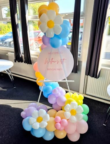 Daisy Balloon Arch Garland Kit - 131 Pcs Pastel Rainbow Balloons for Decorations