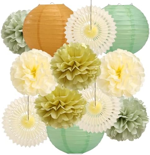 LIHAO Sage Green Party Decorations Kit