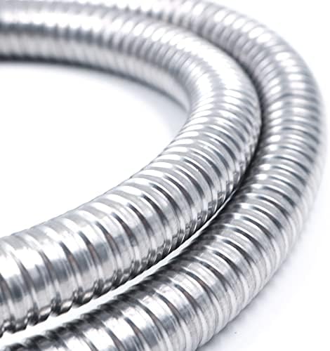 NUZAMAS 15m Stainless Steel Chrome Shower Hose Replacement