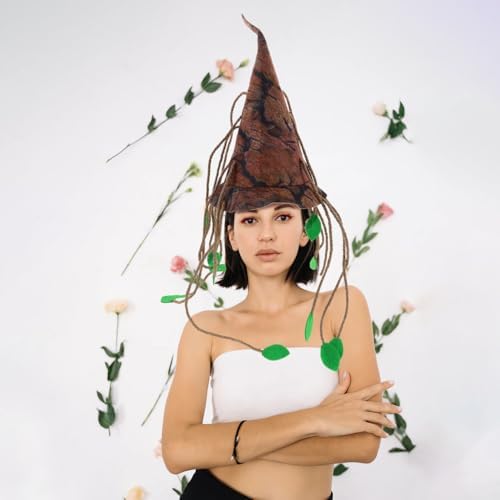 Unique Cosplay Tree Hat with Leaves Tassel for Halloween Parties