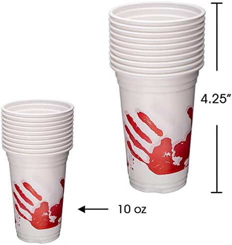 ArtCreativity Blood Print Halloween Party Cups Set of 50