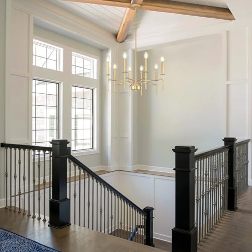 Modern Farmhouse Gold Chandelier with 8 Lights