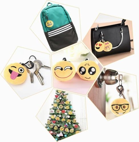 OHill 60-Pack Mini Plush Emoticon Keychain