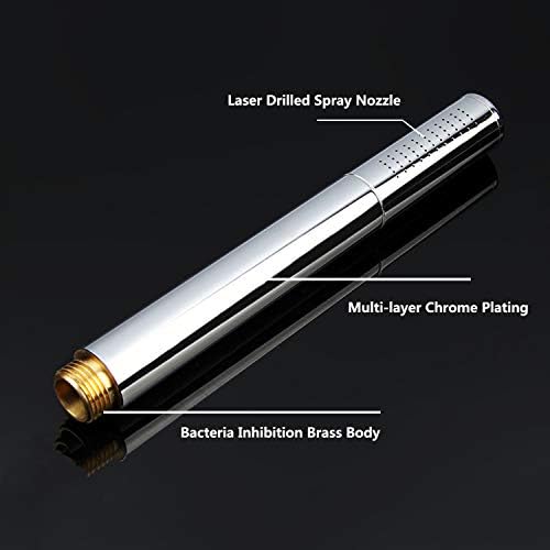 Kilimazart Mini Universal Handheld Shower Head with Laser-Drilled Spray Nozzle Brass Chrome