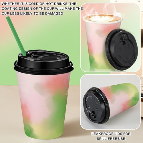 50 pcs Pink Green Halloween Witch Party Cups with Lid