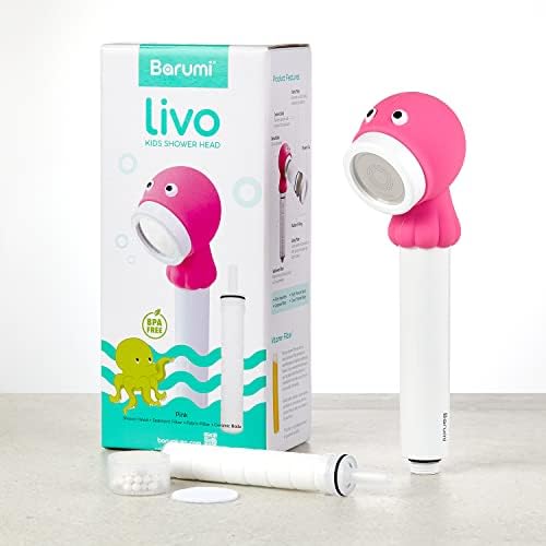 Barumi Livo Kids Handheld Showerhead - Octopus Pink