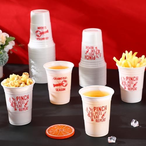 48 Pcs White Crawfish Boil Cups for Party Supplies
