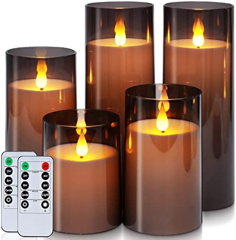 Homemory Gray Flameless Candles Set of 5