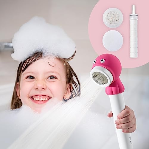 Barumi Livo Kids Handheld Showerhead - Octopus Pink