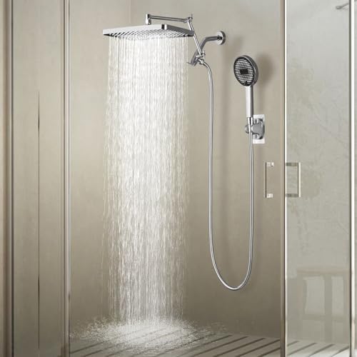 13 Inch Rain Shower Head with Handheld Spray Combo - Polished Chrome